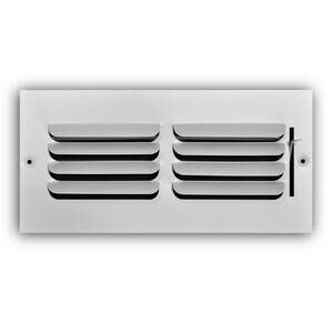 10 in. X 4 in. 1-Way Steel Fixed Curved Blade Wall/Ceiling Register in White